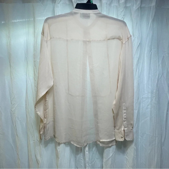 Sheer asos design light peach colored large blouse - Picture 8 of 13